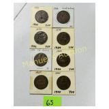 (8) GREAT BRITIAN PENNIES 1935-44