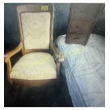 VINTAGE ROCKER & SM WICKER CABINET HT