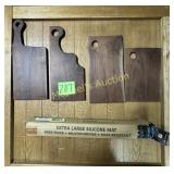 (4) CHERRY CHARCUTERIE BOARDS & XL SILICONE MAT