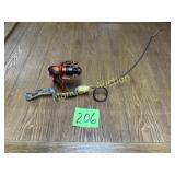 READY 2 FISH REEL W/VTG. PISTOL GRIP HANDLE