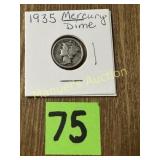 1935  MERCURY DIME