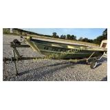 14' ALUMINUM FLAT BOTTOM BOAT W/TRAILER