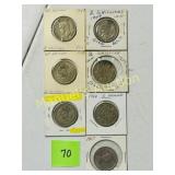 (7) 2 -SHILLING COINS 1947-1967