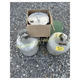 TURKEY FRYER W / 2  20#  GAS  TANKS , COLEMAN CAMP