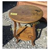 ANTIQUE  LOW ROUND  LAMP TABLE