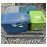 (4) TOTES W/LIDS MISC CHRISTMAS
