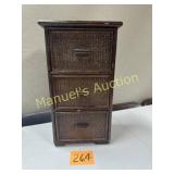 SMALL 3-DRAWER  WICKER CHEST    19X11X7