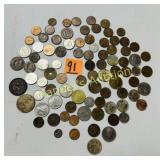 GROUP LOT CONTAINER FOREIGN COINS