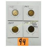 1900-1907 INDIAN HEAD PENNIES