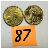 2000-P & NODATE (2)  SACAGAWEA $1 COINS