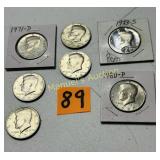 1971-1980 (7) KENNEDY 1/2 $