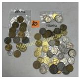 ASS'T FOREIGN COINS ,GREECE , FRANCE
