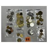 ASS'T FOREIGN COINS , COLUMBIA , BRAZIL CHILE &
