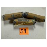 (3) ROLLS  OF BUFFALO NICKELS