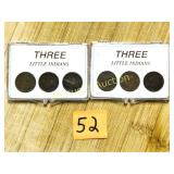 (2) THREE LITTLE INDIAN PENNY SET'S   ENCASED
