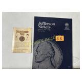 COLLECTOR BOOK W / (65) JEFFERSON NICKELS