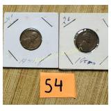 (2) LINCOLN CENTS 1957-D,1958-D