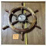 30' SHIP WHEEL WALL CLOCK  WORKING