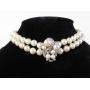 Vintage Pearl and 14K, Diamond Necklace