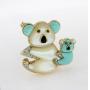 14K M-O-P, Turquoise, Diamond Koala Brooch