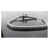 14K White Gold Diamond Tennis Bracelet, 3CT