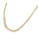14K Yellow Gold Diamond Tennis Necklace, 24", 6CT