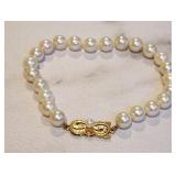 18K Yellow Gold Pearl Bracelet