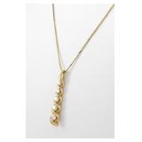 14K Yellow Gold Diamond Drop Pendant