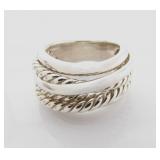 David Yurman Multi Row Sterling Crossover Ring