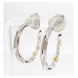 Tacori 18K/Sterling 3/4 Hoop Earrings