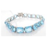 Sterling Silver Blue Topaz Bracelet