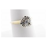 14K Yellow/White Gold Diamond Cluster Ring