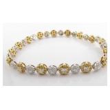 18K YG Yellow, White Diamond Bracelet, 3.9CT, Luca