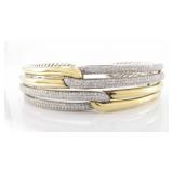 David Yurman 18K/Sterling Labyrinth Diamond Cuff