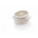 David Yurman Sterling Silver Diamond 5-Row Ring