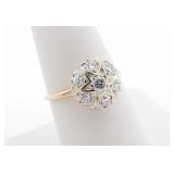 14K Vintage Diamond Star Ring