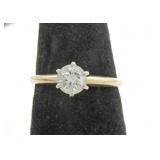 14K Yellow Gold Diamond Solitaire Ring