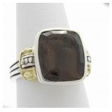 Lagos .925/18K Smoky Quartz Caviar Ring
