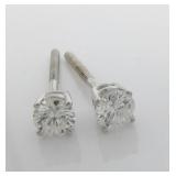 Pair 14K White Gold Diamond Stud Earrings