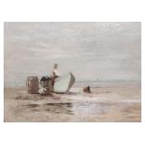 Eliza Anne Payne 14x20 O/C Fisherman on Beach