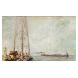 Unsigned 12x16 O/B Harbor Scene