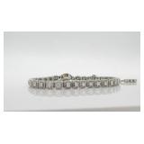 14K White Gold Adjustable Diamond Bracelet