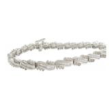 14K White Gold Diamond Link Bracelet