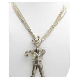SW Mudhead Kachina Pendant, Liquid Sterling Neckla