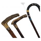 Three Antique Walking Sticks