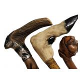 Three Antique Walking Sticks