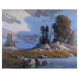 Suzanne Baker 24x32 O/C "Evening View, Island Pas