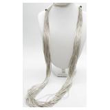 Heavy Liquid Silver Multistrand Necklace, Bracelet