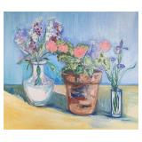 Louise McCall 39x47 Acrylic/Canv "Geraniums"