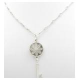 Tiffany & Co Sterling Daisy Key Pendant, Chain